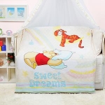 Комплект в кроватку детский (Медвежонок на радуге). Бязь, производство - Пакистан