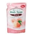 Крем-мыло для тела 'Wins Body Soap peach' с экстрактом листьев персика и богатым ароматом (мягкая упаковка) 400 мл