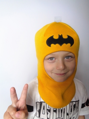 Шлем зимний MOWI бэтмен желтый